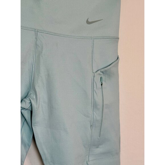 Nike Dri-Fit Go Womens High-Waisted Leggings M Blue With Pockets - Picture 2 of 3